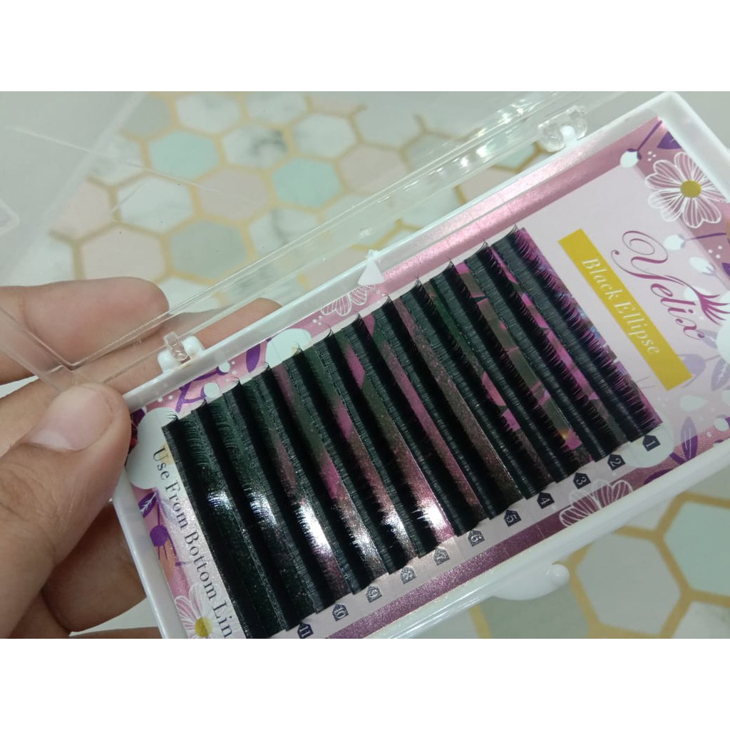 Yelix Black Ellipse Eyelash Extension Bulu Mata Palsu premium