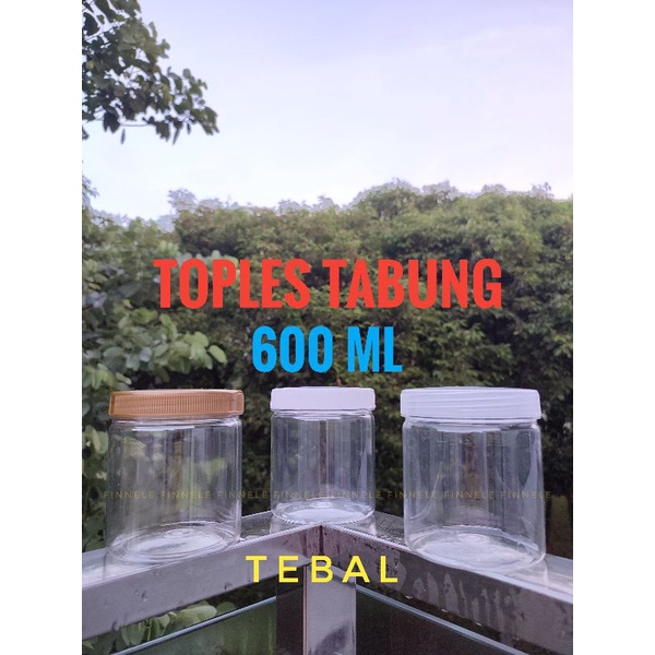Toples Tabung 600ml 500ml Toples Plastik Silinder 600 ml 500 ml Toples Kue Snack Tempat Kue Kering