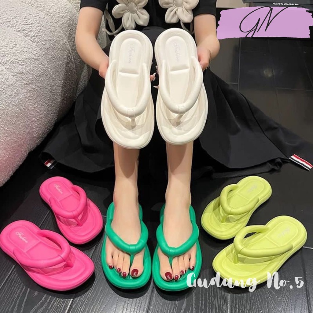 GN-D53-1 Sandal Jepit EVA Rubber Anti Slip Sandal Jelly Wanita Fashion Korean Style Import Yesplus