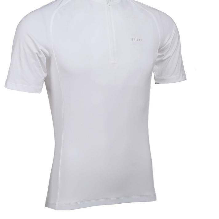 Btwin Jersey Sepeda Men Essential White