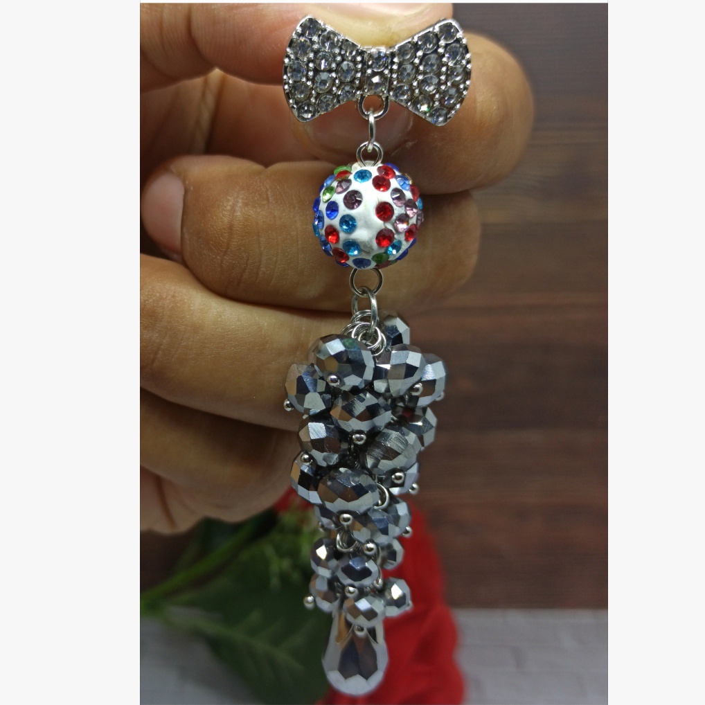 Bros dagu juntai kristal motif anggur Bros dagu juntai panjang bros dagu juntai panjang mewah bros d