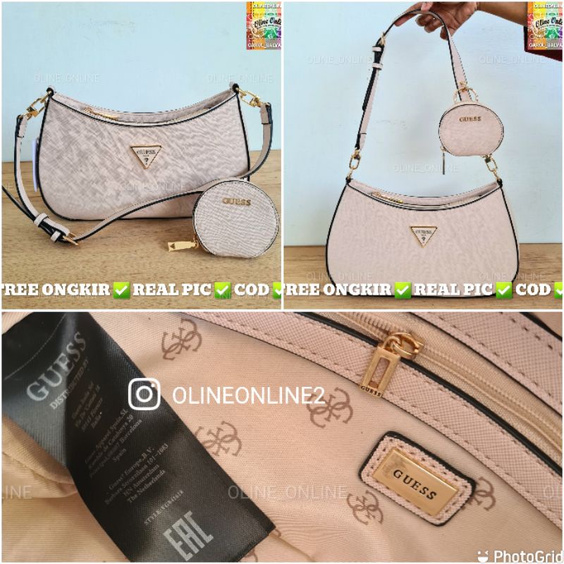 [oline_online] Tas wanita alexie shoulder bag  coin bag gs safiano triangle logo multi pouch gb tas pundak dan bahu