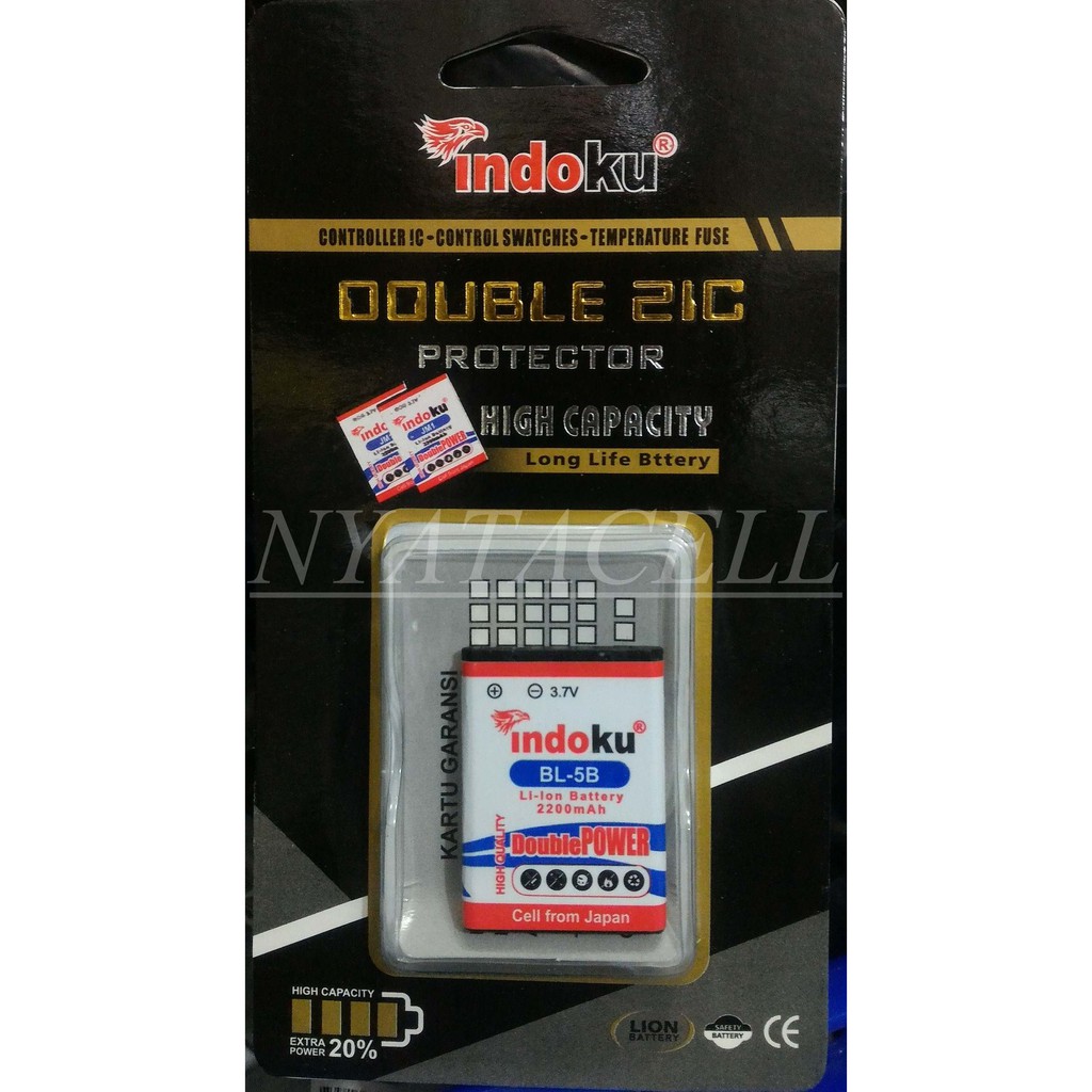 Baterai Indoku Nokia BL-5B / BL5B / Batre Double Power 2200mAh