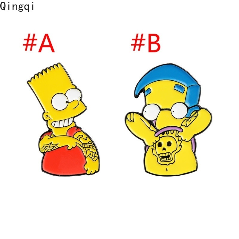 Bros Pin Enamel Desain Kartun Simpson Untuk Kerah Kemeja