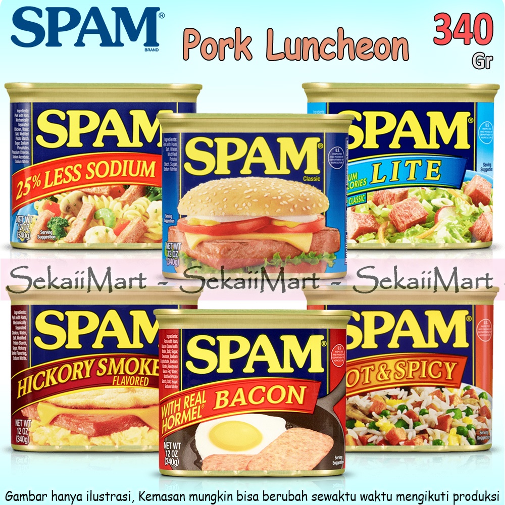 

HORMEL SPAM Pork Luncheon 340g - Daging Babi Deli Kalengan All Variant