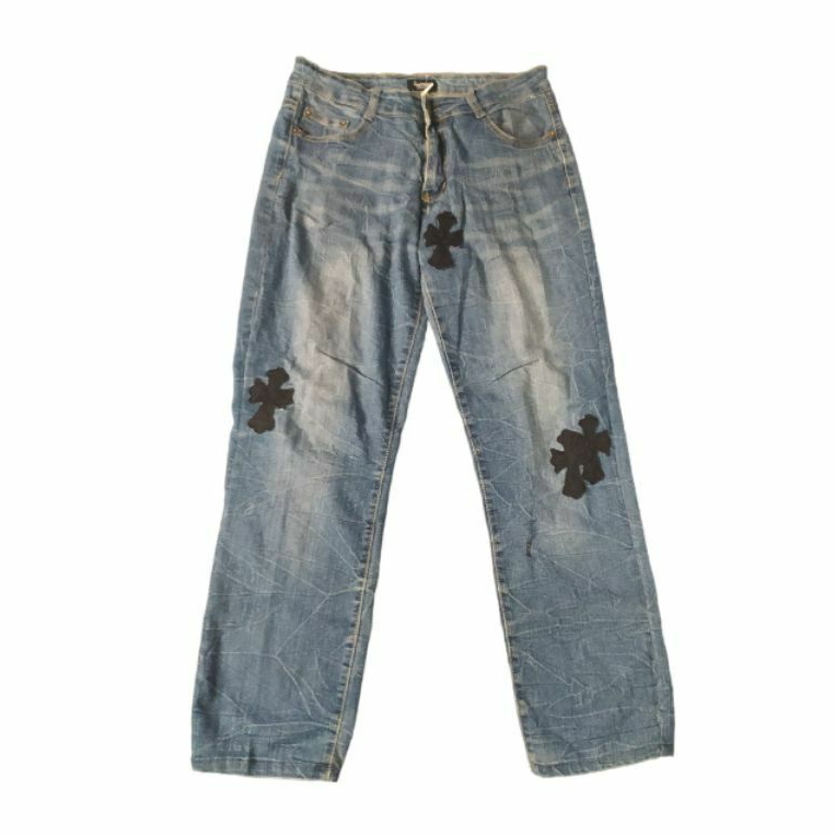 Chrome Hearts Denim Jeans Straigh Pants Custom by XFLEX