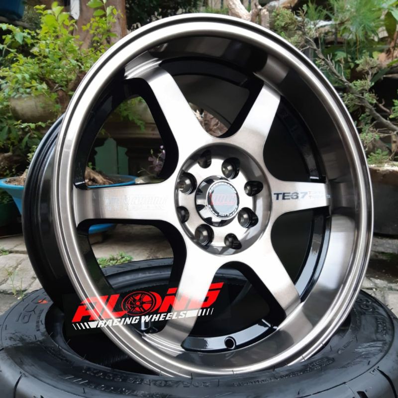 Repl.VELG RAYS TE37 TOKYO TIME ATTACK R16 Full Black Coating SUPER COPY - LIKE ORIGINAL
