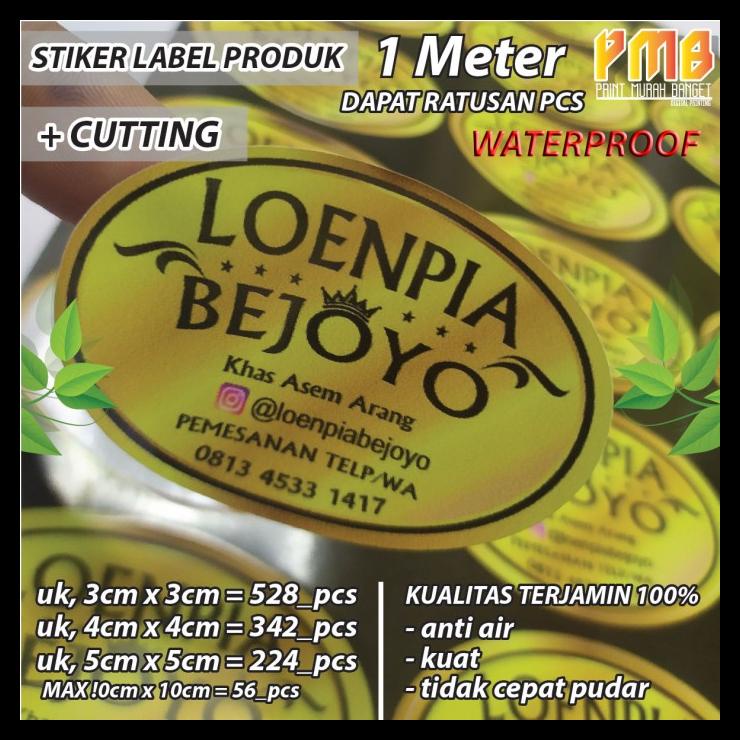 

Stiker Label Makanan (Waterproof) Vinyl & Transparan 1 Meter + Cutting