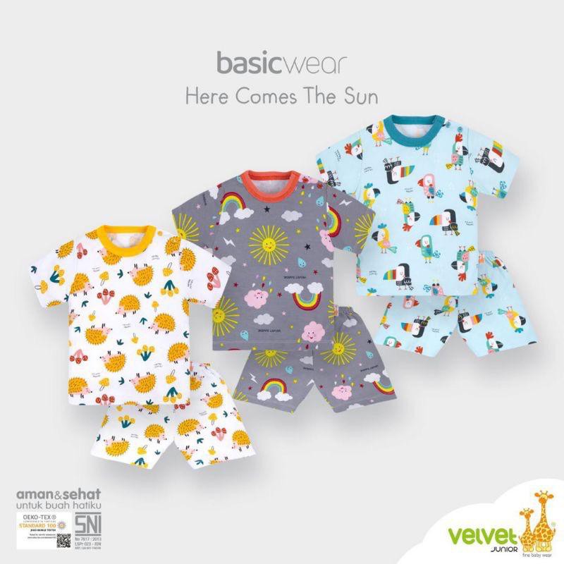 (ECER) Velvet S M L LB XL XXL Setelan OBLONG PENDEK-PENDEK / Setelan Baju Pendek Harian Anak