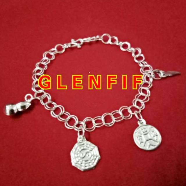 GLENFIF Gelang Kaki Bayi Perak model Pakkua Holo 1 Kokot Non Kerincing GLENFIF