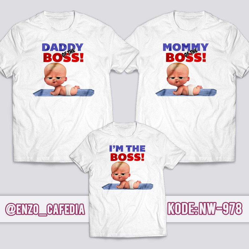Jual Baju Couple Keluarga | Kaos Family Ultah | Kaos Ultah Anak Baby Boss 978  | Gratis Custom