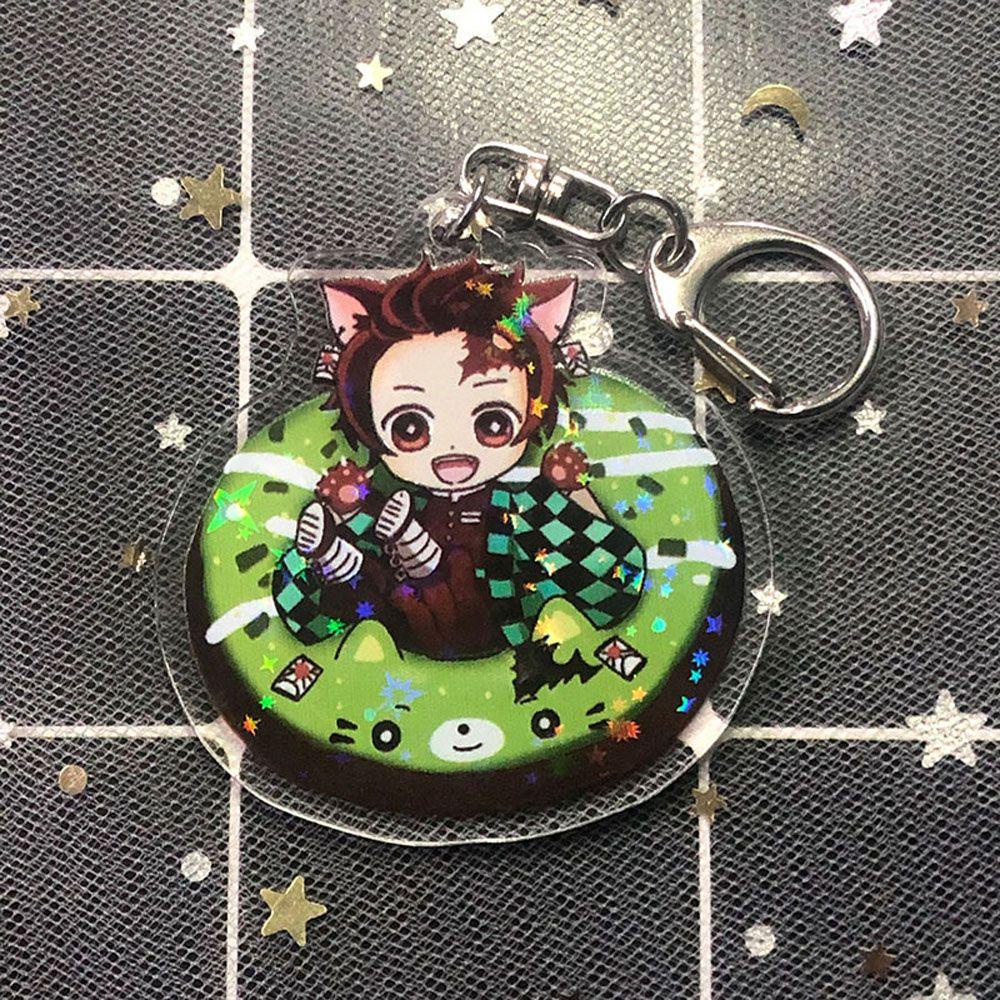 Lanfy Demon Slayer Gantungan Kunci Nezuko Anime Jepang Miniatur Kimetsu No Yaiba Tanjirou Kyoujurou Key Ring