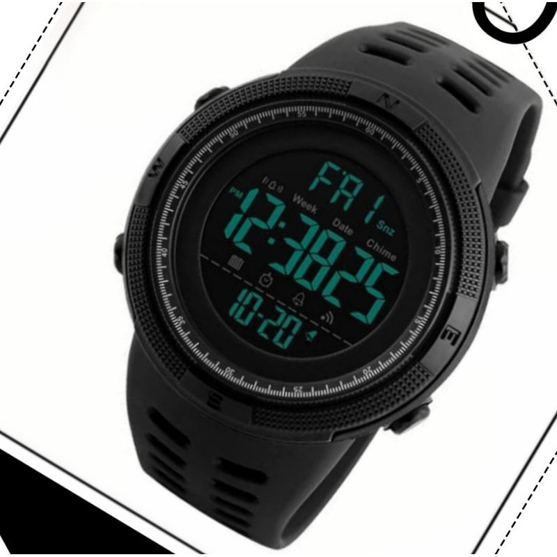 Jam tangan pria sport. water Resistant 50m JEPPAR1994/original (hitam)