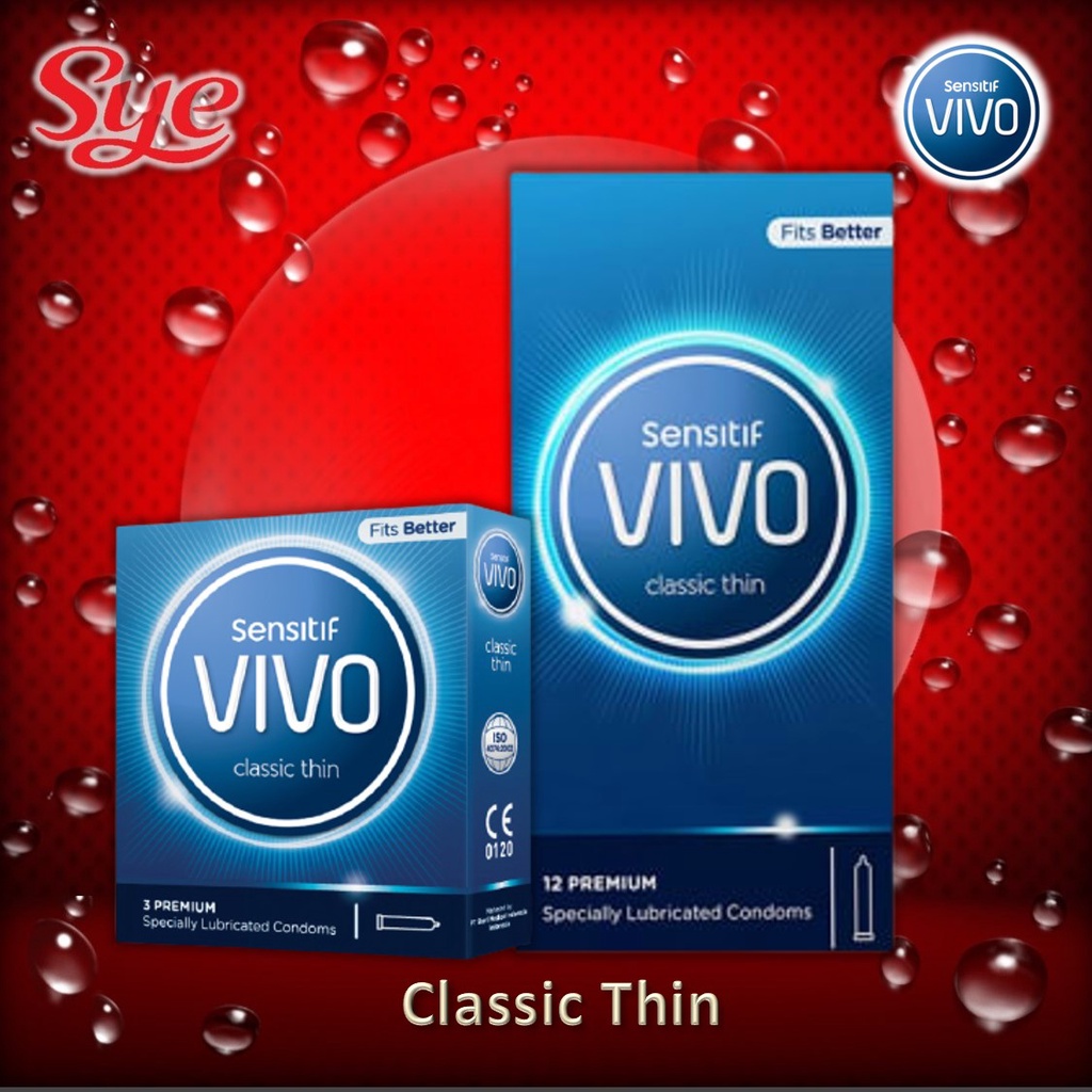 BPOM KONDOM VIVO CLASSIC THIN ISI 3 DAN12 / SENSITIF VIVO CONDOM / SYE