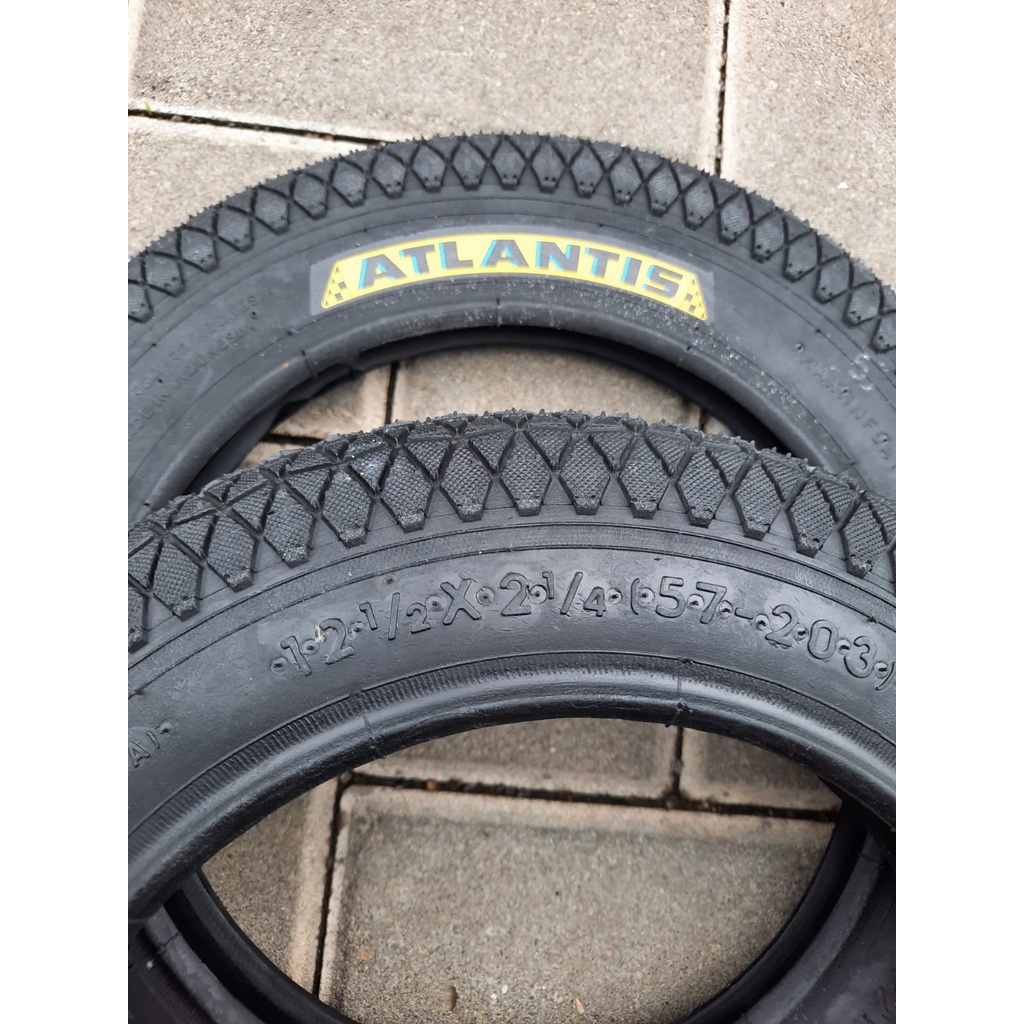 TERMURAH!!! Ban Luar Sepeda Ukuran 12.1/2 x 2.1/4 / ATLANTIS Hitam / Satuan / Realpict