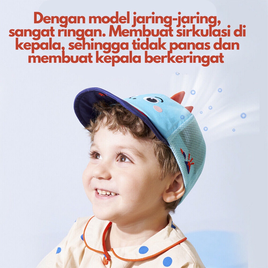 Kocotree Topi Anak Animasi Hewan / Baseball Cap / Sinar UV / Unicorn / Hiu / Dinosaurus / Kelinci