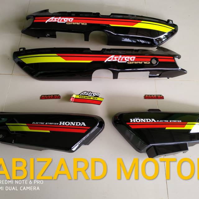 Cover body honda astrea grand bulus 91-92 komplit box aki dan stripping