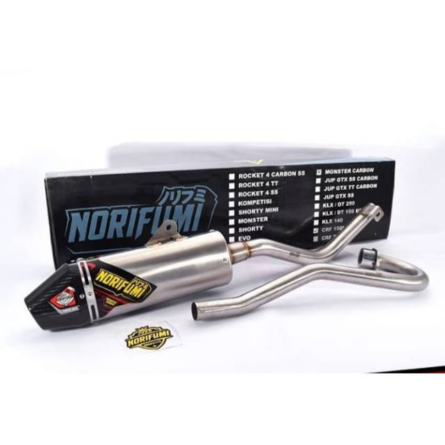 knalpot norifumi crf 150 l monster carbon original