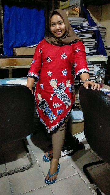 Terlaris Serut Genes Jelita Tunic Navbor Yelbor Whitbor Creambor Tunik Batik Modern Hrb030 Dolbi Dob