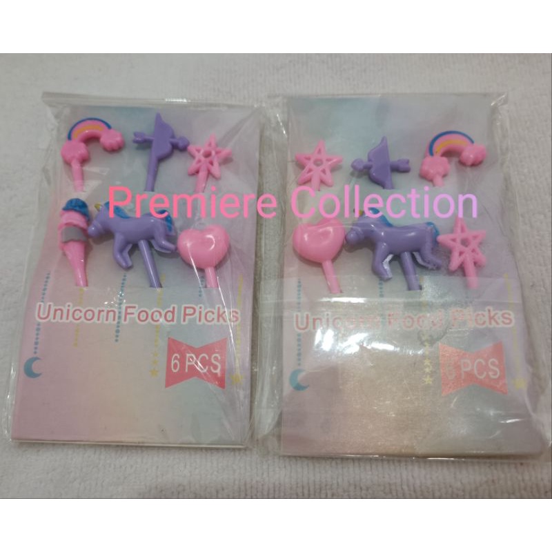 Tusukan makanan bekal bento anak unicorn / Tusukan hiasan buah bekal sekolah / Unicorn food picks