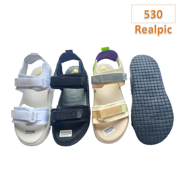 Sandal Gunung Tali Wanita Simply Hitam Krem Putih Tebal Sol 3 Cm (530)