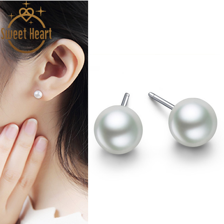 Anting Mutiara Bentuk Hati Gaya Korea Untuk Hadiah