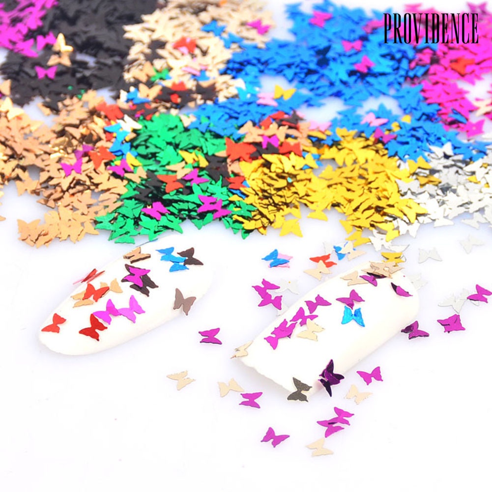 Providence 12 Grids Mirror Glitter Aluminum Foil Butterfly Nail Art Sequins Manicure Decor