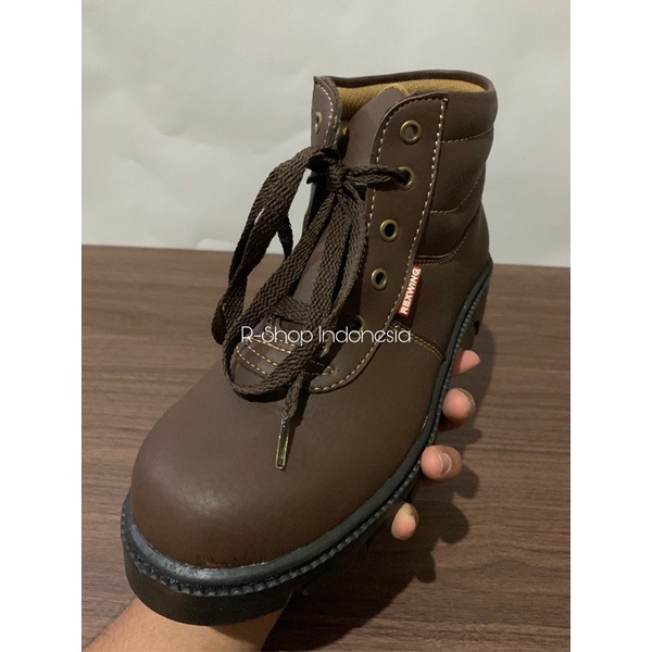 SEPATU SAFETY UJUNG BESI SEPATU KULIT SEPATU PRIA SOL KARET KUAT REXWING (RX 01)