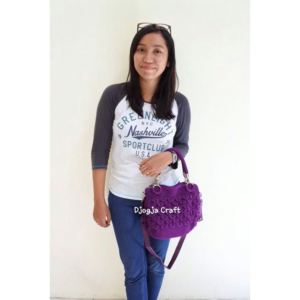 Tas Rajut Pesta Sisik - Ungu