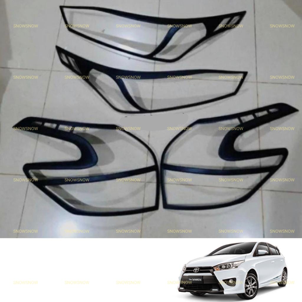 Paket Garnish Lampu Depan Belakang Grand All New Yaris 2014 2017 Hitam Chrome