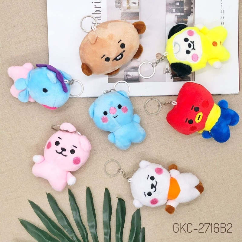 Gantungan Kunci Gantungan Tas Boneka BT21 BTS Chimmy Tata Shooky Cooky Mang RJ