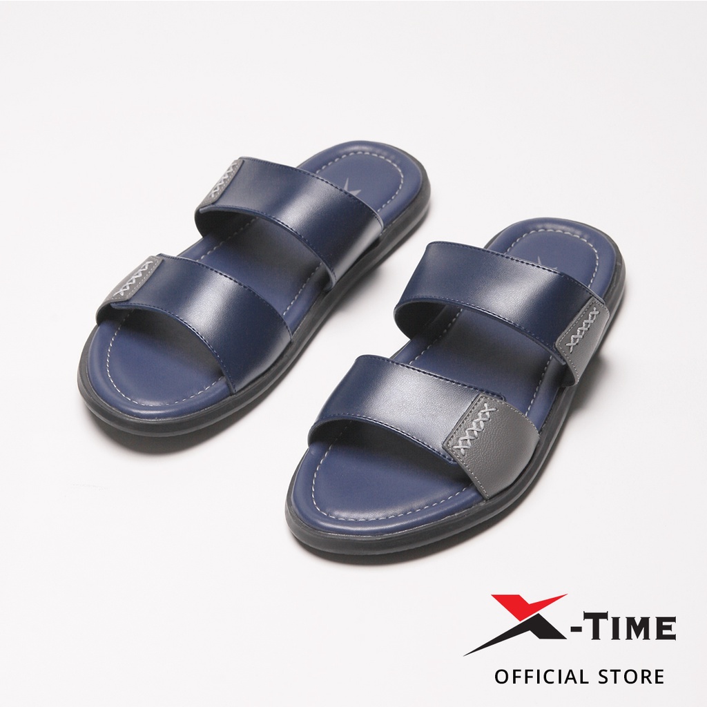 X-Time Sandal Pria Kulit Agano Man Strap 02-Navy