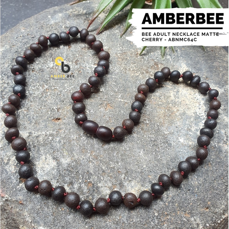 Kalung Amber Dewasa ORI Baltic Lithuania Premium Matte Cherry NAMC64C by AmberBee