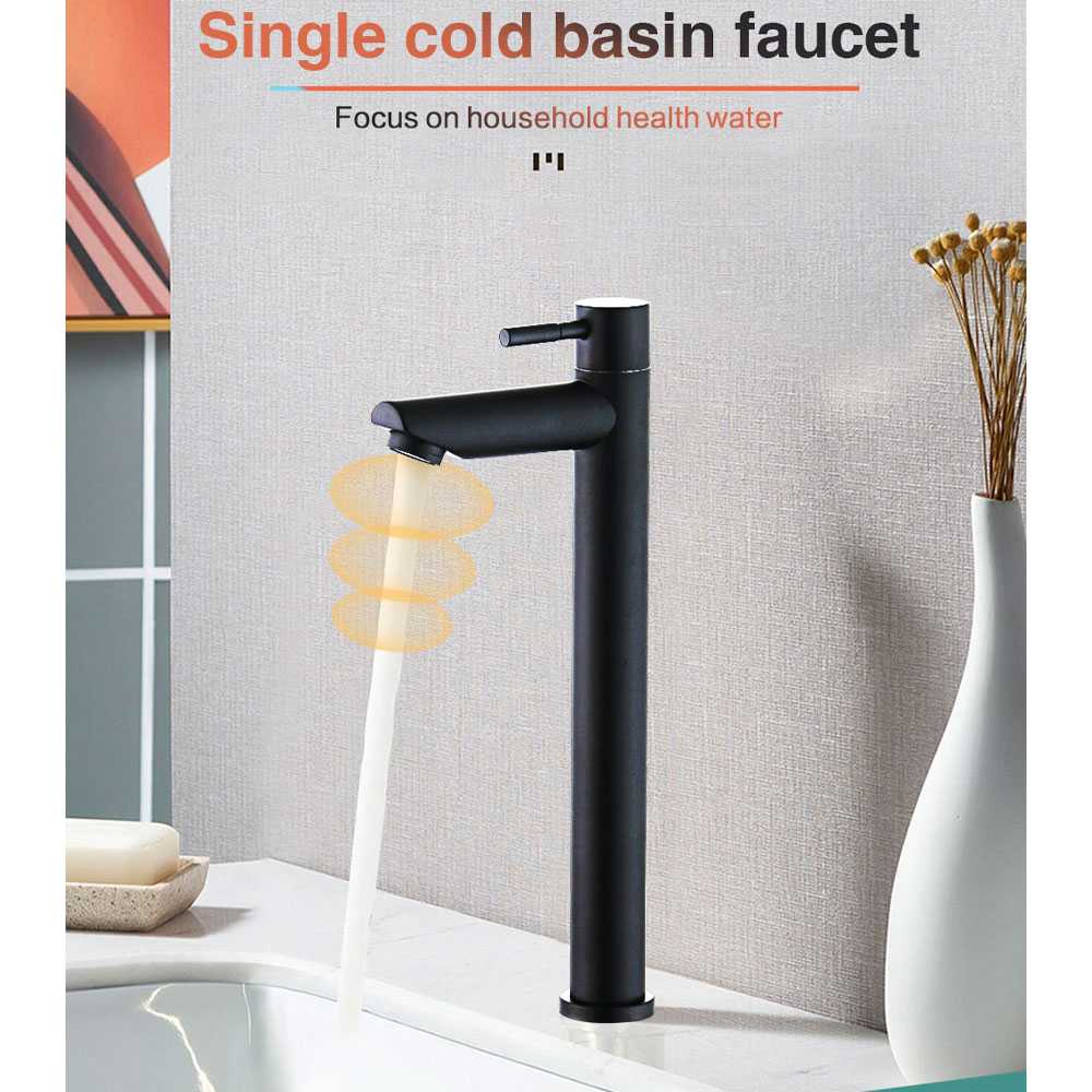 Keran Air Bathroom Single Cold Faucet Stainless Steel Premium Quality Kran Perlengkapan Kamar Mandi Berkualitas