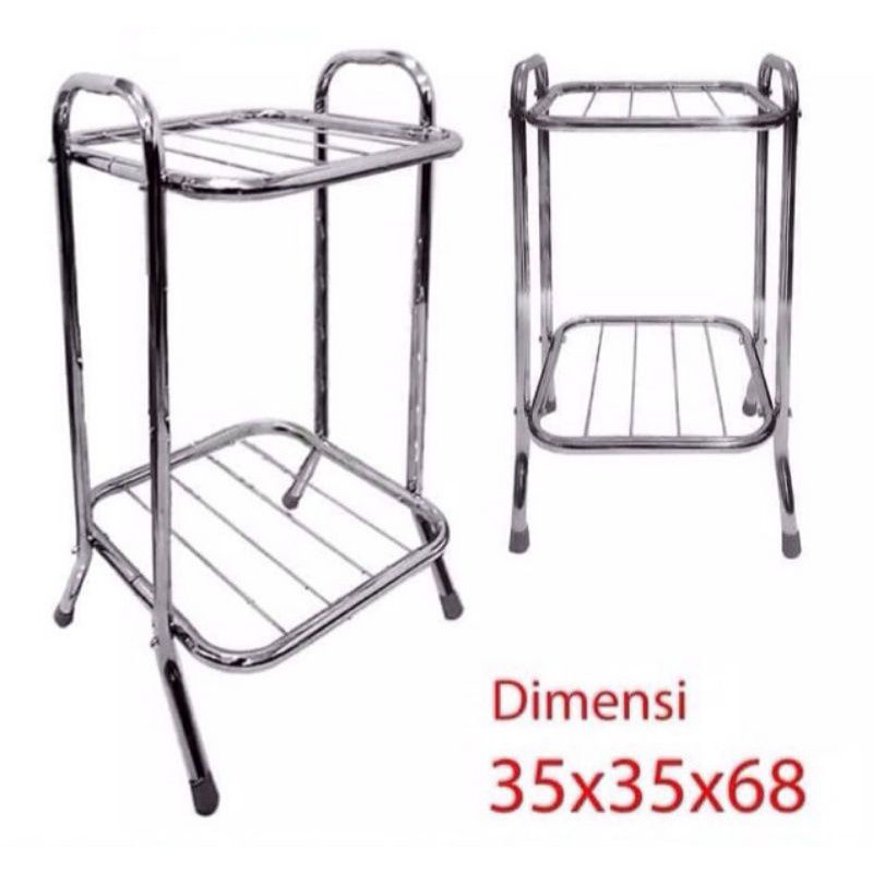 RAK  , KAKI  ,  STAINLESS 2  &amp; 3 SUSUN DISPENSER SERBAGUNA / RAK MEJA MAGICOM GUCI GALON