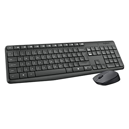 Keyboard mouse logitech wireless 2.4ghz optical 1000dpi on off membrane 104 keys fullsize combo 2in1 mk235 mk-235