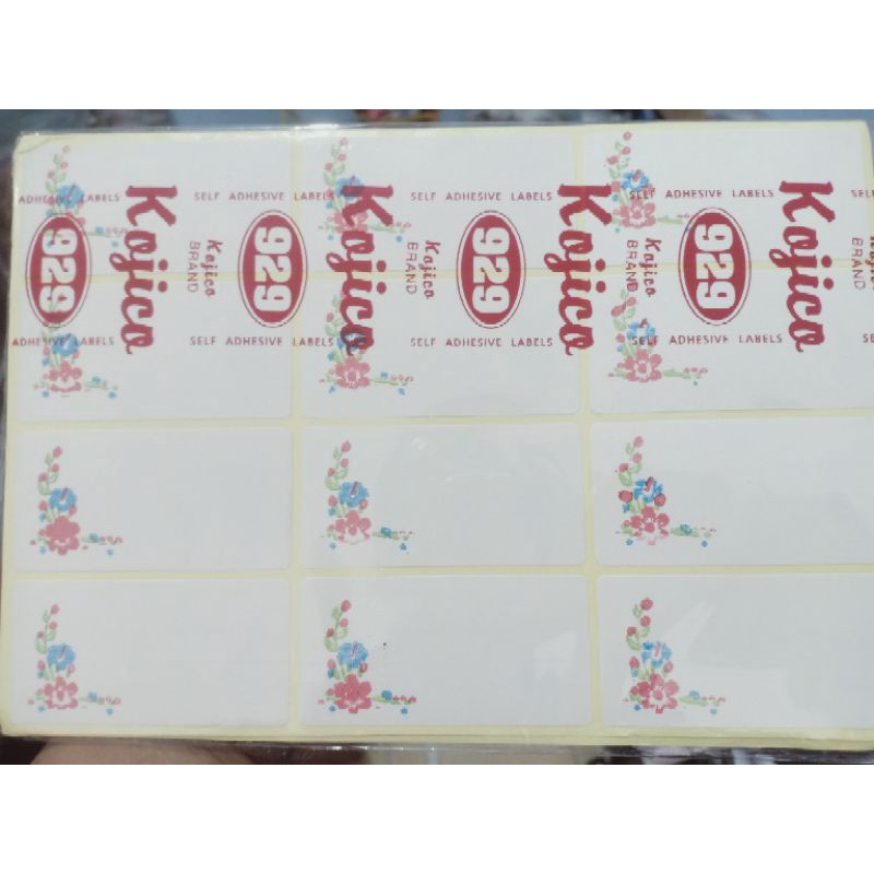 (50gr) 1pak lebel nama undangan / buku kojico no. 103 isi 7 lembar