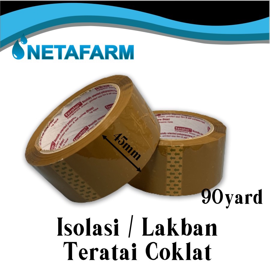 Lakban Isolasi COKLAT Teratai 45mm x 90yd - 1 pcs