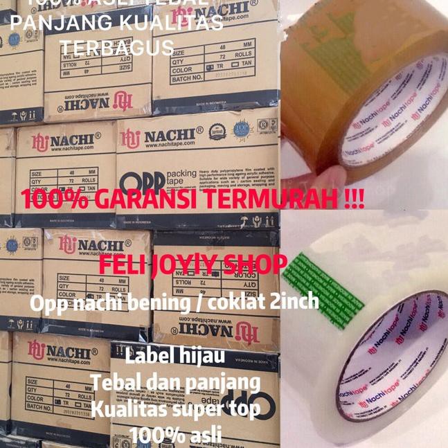 

TERMURAH LAKBAN BENING COKLAT NACHI 2 inch 2" NACI SOLASI SELOTIP OPP PLAKBAN 1 karton 72 pcs