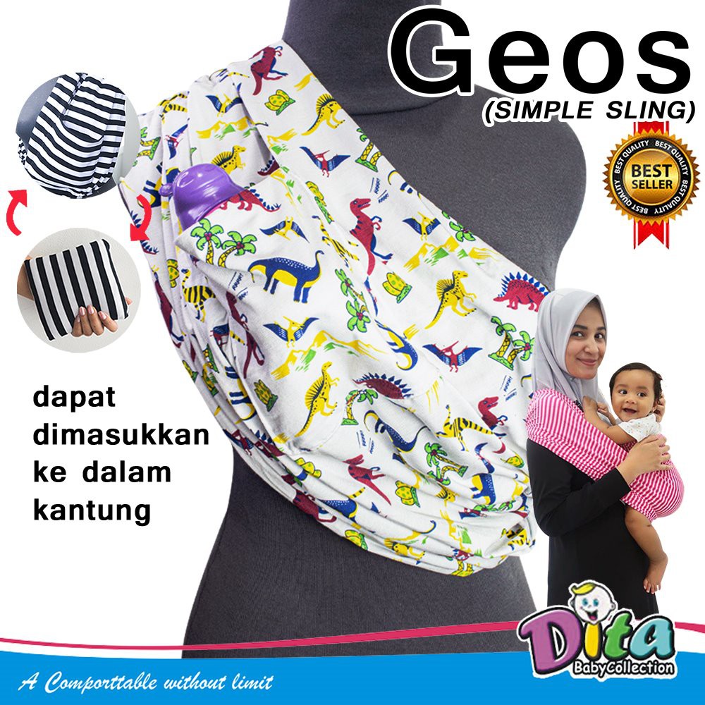 Gendongan GEOS Bahan Kaos Aneka Motif - Gendongan Bayi - Gendongan GEOS DITA