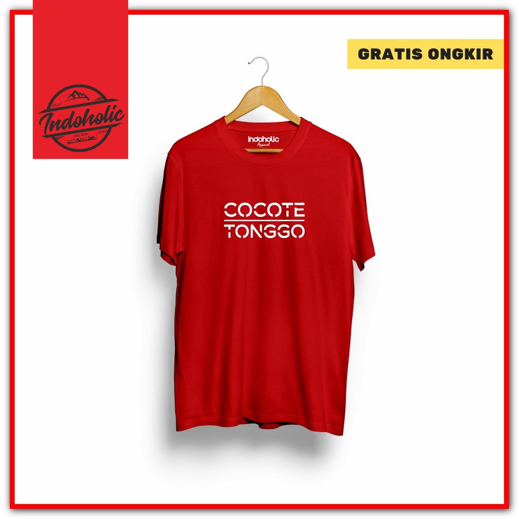 Indoholic Atasan Baju Pakaian Pria Cowok wanita Kaos Distro Murah terbaru Combed 100% Original Cocote Tonggo