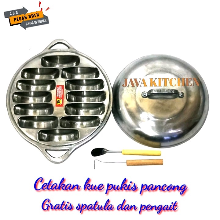 Cetakan Kue pukis Cetakan kue pancong parabola Cetakan pancong lumer lubang 12 bonus tutup spatula d