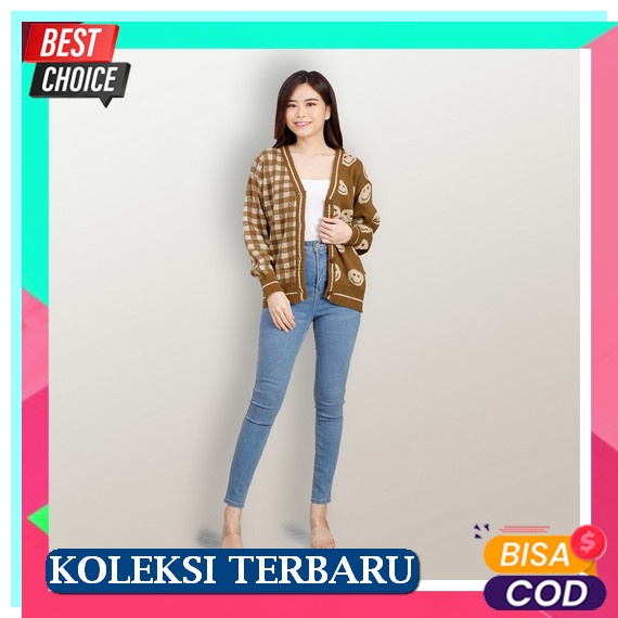 Cardigan Wanita Jumbo Panjang Berkantong Merah Tebal Big O8W0 Bahan Etnik Premium Motif Lucu 2022 Se