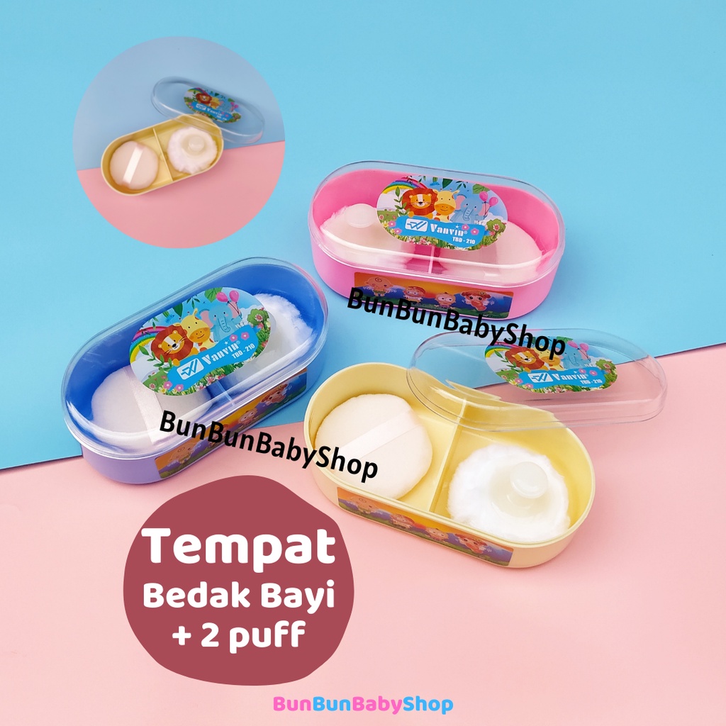 Tempat Bedak Bayi Free Puff Rembuk Tabur Tabor Perlengkapan Mandi Baru Lahir Peralatan Baby New Born Anak Lucu