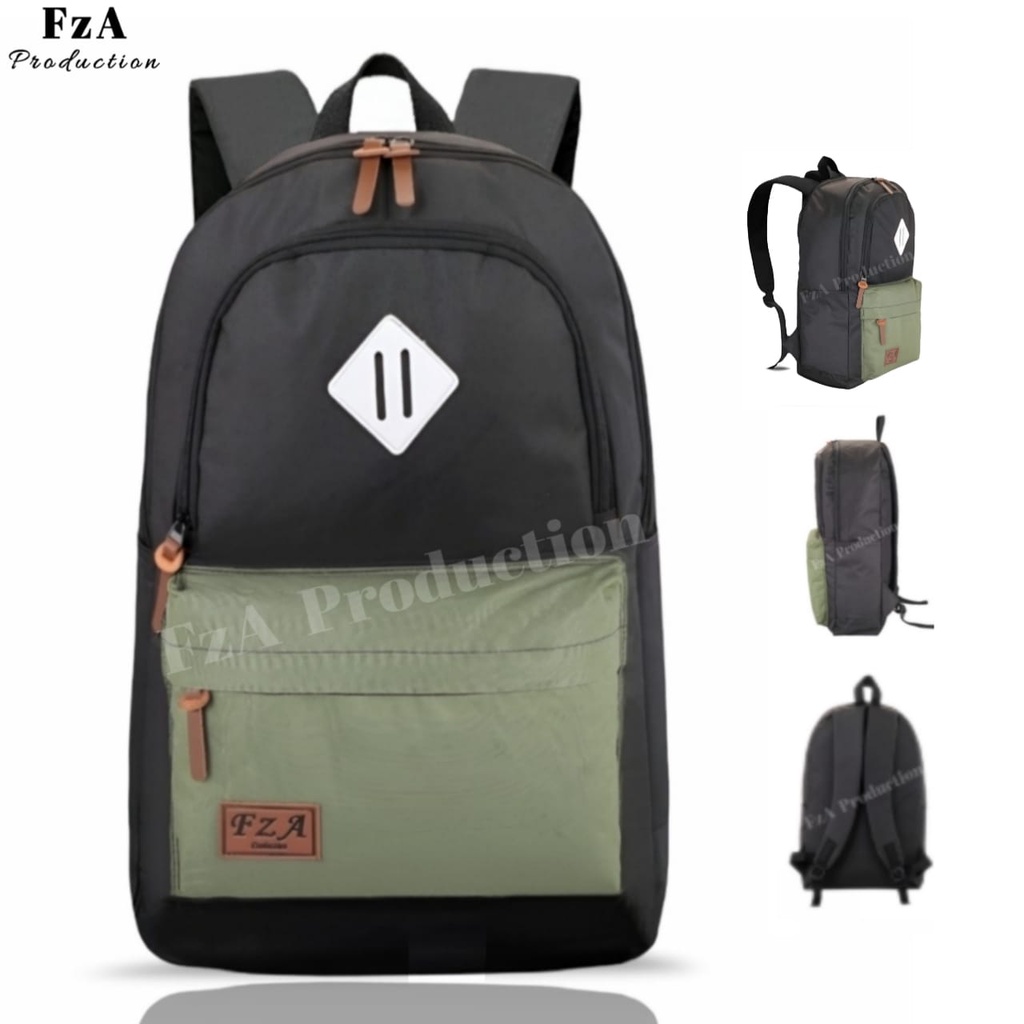 Tas Ransel Gendong Laptop Distro Sekolah Kuliah Pria Wanita Black Murah Original GRATIS Jam Tangan Dan Slempang