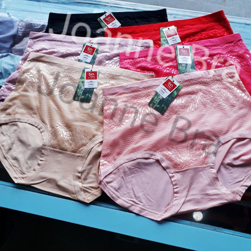 Elena Celana Dalam Wanita Katun Fit hingga 85kg Pasak Tinggi E 9325 - CD Wanita Dingin Lembut