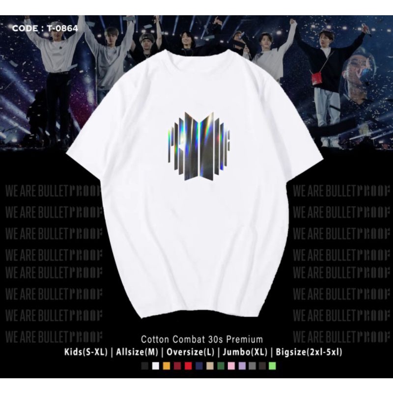 KAOS PROOF BANGTAN B T S HOLOGRAM/T-SHIRT PROOF BANGTAN HOLOGRAM PREMIUM/FREE POUCH BT 21