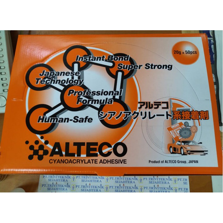 

ALTECO Lem D 20gr isi 1 BOX original Jepang,cyanoacrylate botol