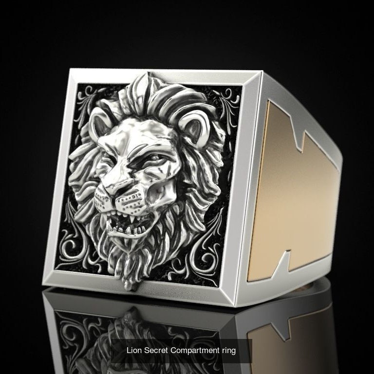 Cincin Bentuk Kingdom Lion King Gaya Hip Hop Untuk Pria