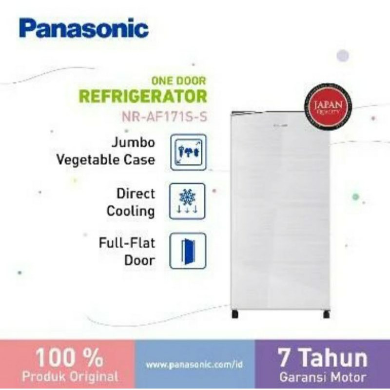 KULKAS PANASONIC NR-AF171S-S 1 PINTU 155 LITER LOW WATT GARANSI RESMI